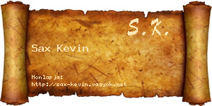 Sax Kevin névjegykártya